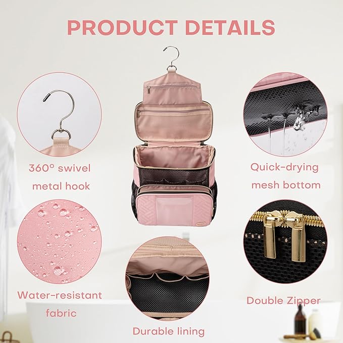 Women's hanging travel toiletry bag