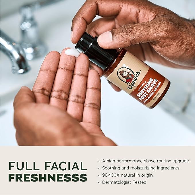 Dr. Squatch Wood Barrel Bourbon Smooth Shave Bundle - Easy Glide Butter + Soothing Post Shave - Natural Ingredients - Manly Fragrance - Moisturizing