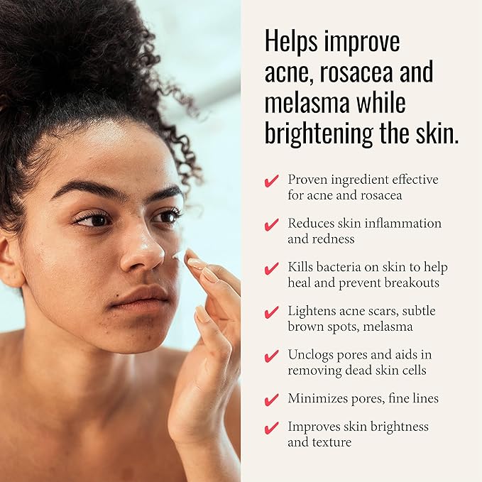 Azelaic Acid 14% Cream - Helps Calm Acne & Rosacea, Reduces Inflammation & Minimizes Pores - 1 Fl Oz