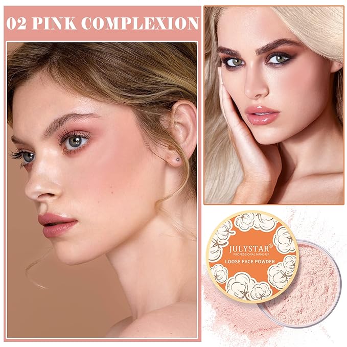 Pink Setting Powder Loose Face Powder Matte Soft