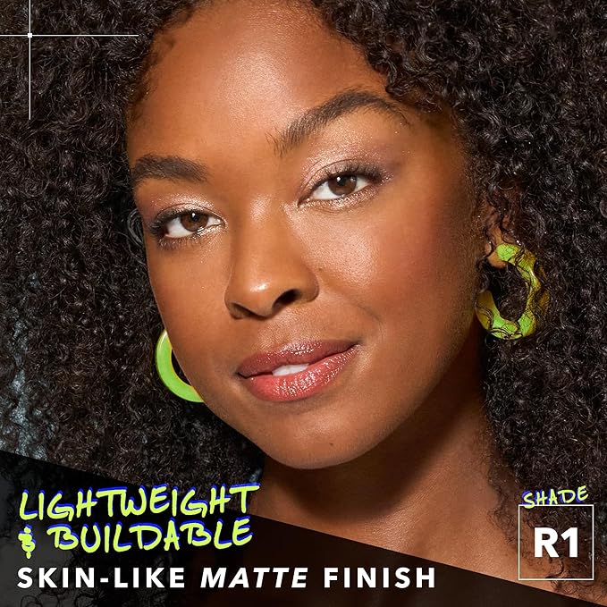 COVER FX Power Play Foundation - Shade R1 - Buildable Full Coverage - Waterproof Sweat-Proof Transfer-Proof - Natural Matte Finish - All Skin Types