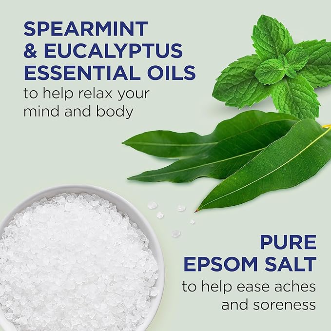 Dr Teal's Foaming Bath with Pure Epsom Salt, Relax & Relief with Eucalyptus & Spearmint, 34 fl oz (Pack of 2)
