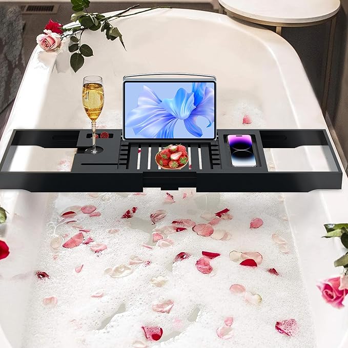 Luxury bathtub caddy tray for