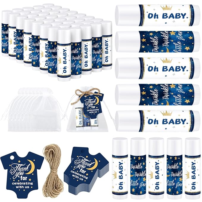 Demissle 50 Pcs Baby Shower Lip Souvenirs(Night)