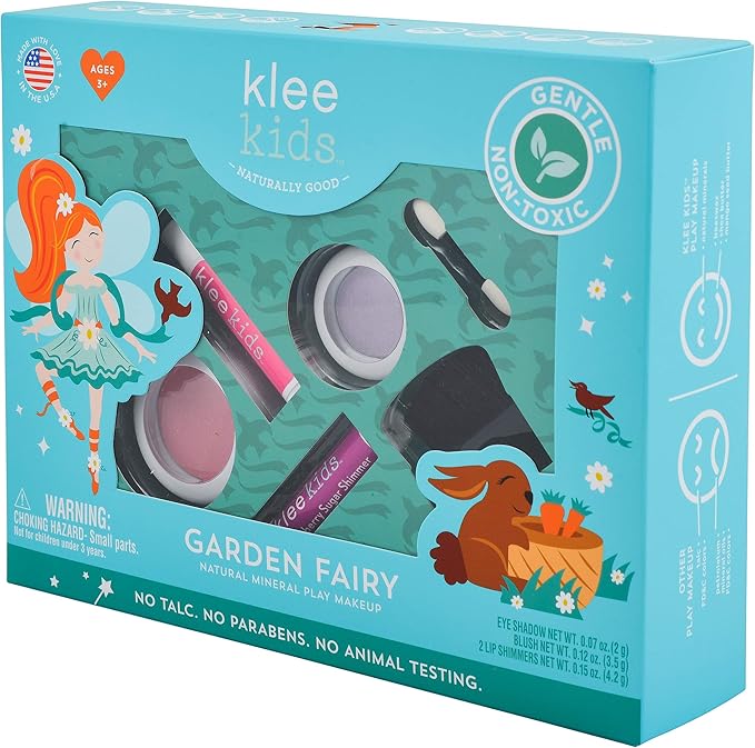 Luna Star Naturals Klee Kids 4 PC Makeup Up Kits with Compacts (Garden Fairy)