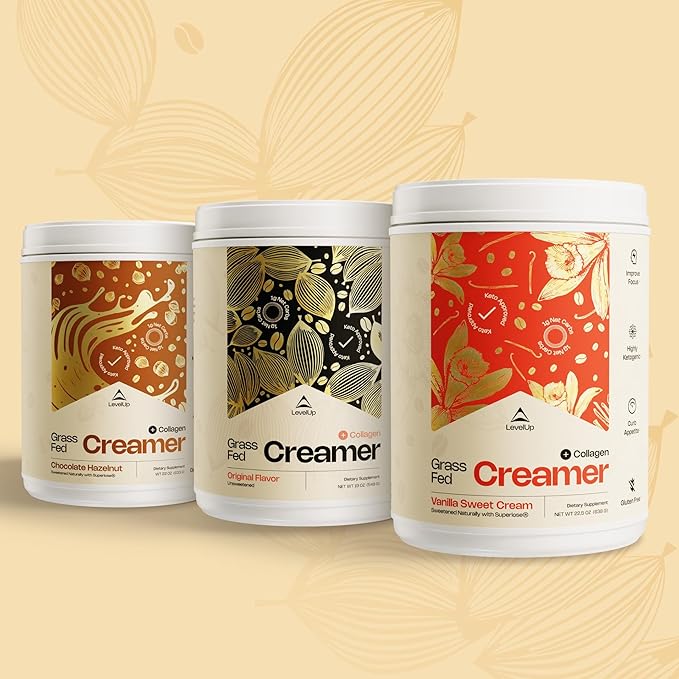 LevelUp Creamer, with Energizing MCT Oil and Collagen Peptides, Keto Coffee Creamer, Supports Natural Energy & Ketone Production - Pumpkin Spice Latte