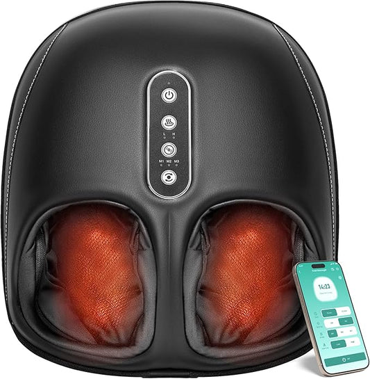 Nekteck Shiatsu Foot Massager with Heat [2025 Upgraded], Foot Massager Machine for Plantar Fasciitis, Neuropathy Pain, Deep Kneading, Air Compression, APP Control, Gifts for Her Him, Fits Up to 13"