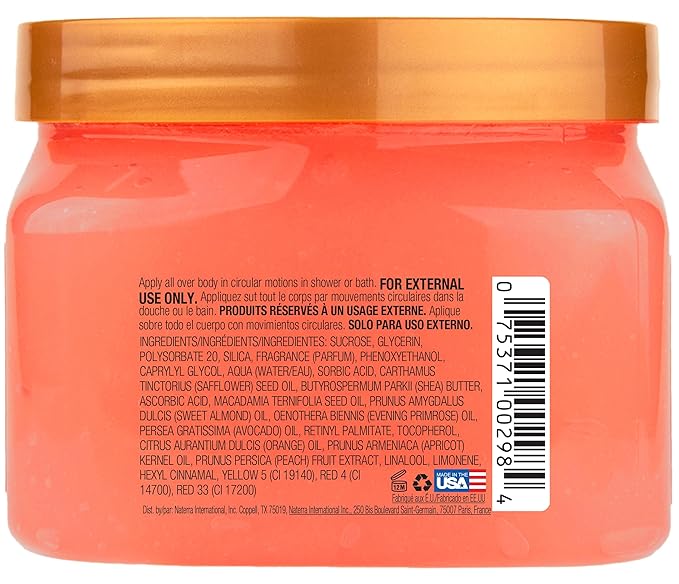 Tree Hut Peach Sorbet Shea Sugar Scrub | Exfoliating Body Scrub Removes Dead, Dry Skin for a Soft & Hydrated Feel | Nourishing Essential Body Care | 18 fl oz.