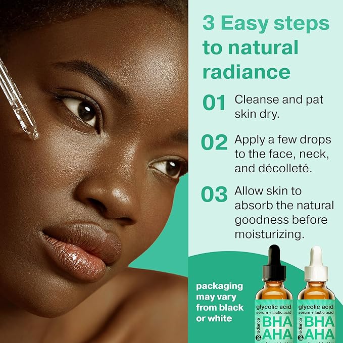 2X BIGGER 2OZ, Go Radiance 5% Glycolic Acid Serum, Salicylic Acid Serum for Acne-prone Skin, BHA Liquid Exfoliant, AHA Peel Lactic Acid Serum, Gentle Glycolic Acid Peel For Oil Control & Pore Reducer