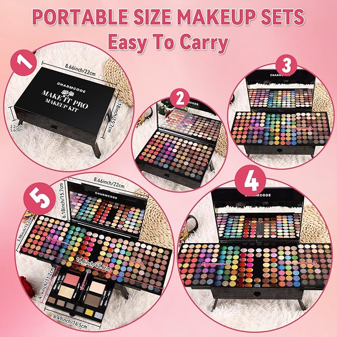 CHARMCODE 190 Colors Cosmetic Make up Palette Set