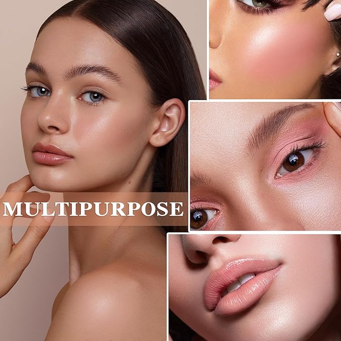 3Pcs 4 Colors Blush Palette,Matte Contour Makeup Blush for Cheeks,Waterproofing Highly Pigmented Face Cheek Blusher with Make Up Brush A1