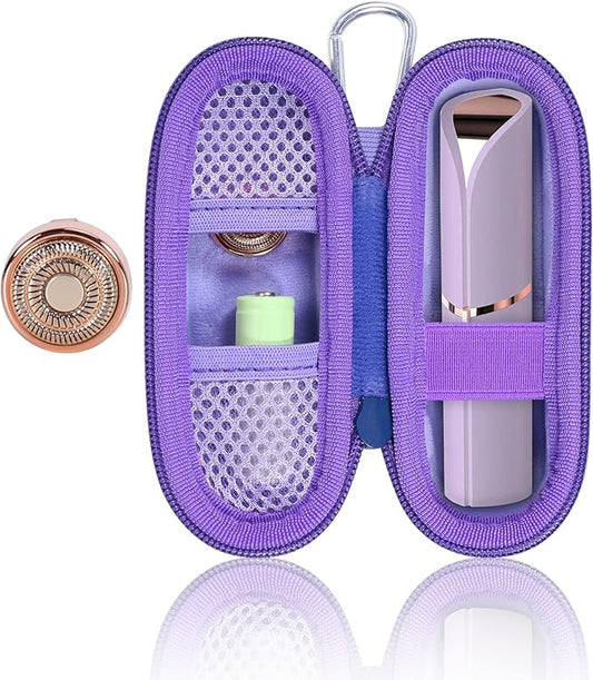 co2CREA Hard Case and Replacement Head Compatible with Finishing Touch Flawless Facial Hair Remover Electric Face Razor for Women (Lavender Case + Replacement Head)