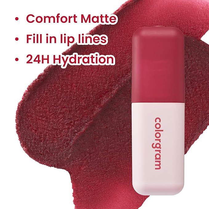 COLORGRAM NUDE BLUR TINT 07 GEEK ROSE | Soft Velvet Matte Lip Stain & Cheek Tint