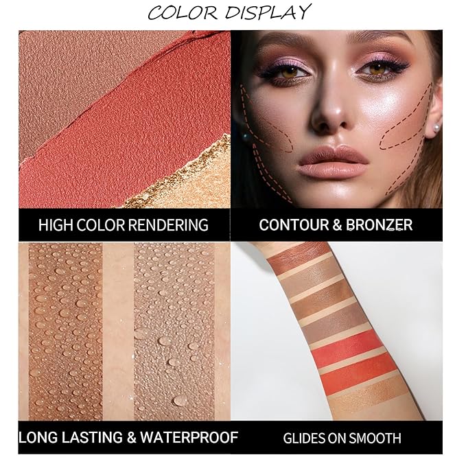 3Pcs Cream Contour Stick, with Highlighter Stick Milk