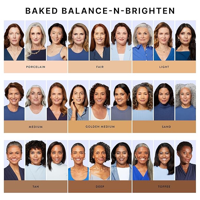 LAURA GELLER NEW YORK Award-Winning Baked Balance-n-Brighten Color Correcting Powder Foundation - Golden Medium - Buildable Light to Medium Coverage - Demi-Matte Natural Finish