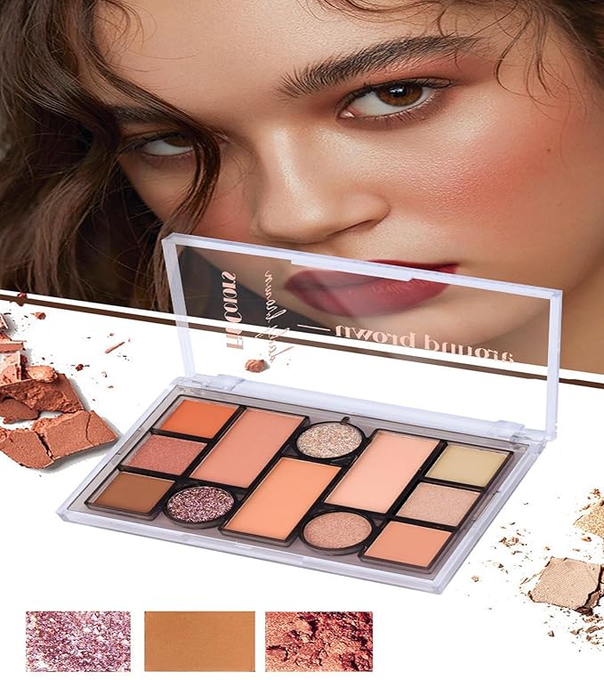 12 Colors Pink Eyeshadow Palette, Mini All in