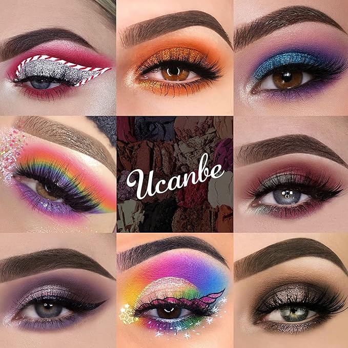 UCANBE 86 Colors Nude Eyeshadow Palette with 15pcs Makeup Brushes Set, Matte Glitter Long Lasting Highly Pigmented Waterproof Colorful Eye Shadow Contour Blush Powder Highlighter All in One