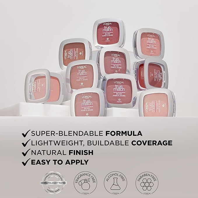 L'Oreal Paris True Match Super-Blendable Blush, Spiced Plum, 0.21 oz