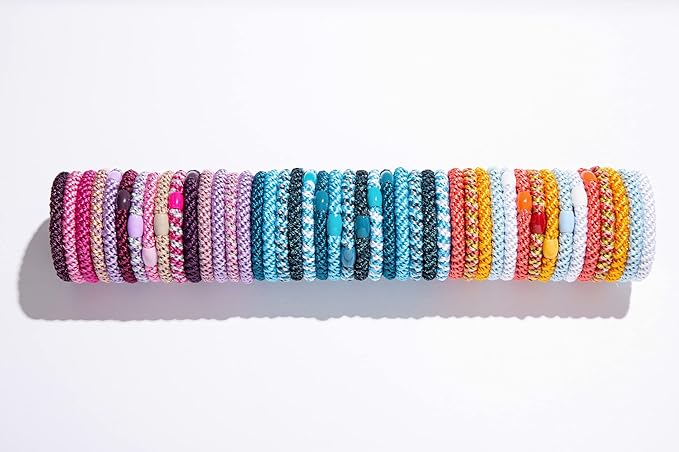 L. Erickson Grab & Go Pony - Metallic Dark Gold - 8 Pack Ponytail Holder Hair Ties