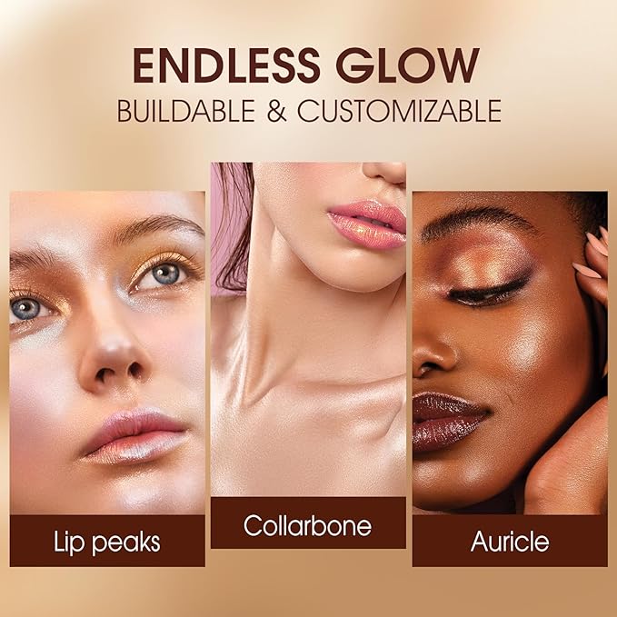 URQT Highly Pigmented Liquid Contour Highlighter - Built-in Sponge Tip Sculpted Complexion Wand Contour Natural Weightless Buildable Highlighters Contour Contouring Bronzer (#03 LIQUID GOLD)