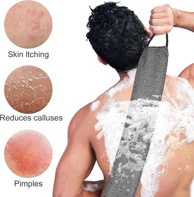 2pcs exfoliating back scrubber nylon