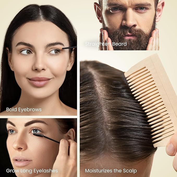 BodyJ4You Castor Oil for Eyelashes Eyebrows - 100% Pure Natural USDA Organic Cold Pressed - Hydrating Skin Hair Growth Oil Lashes Scalp - Non-GMO Hexane Free Unrefined Carrier - Glass Bottle 16 Fl Oz