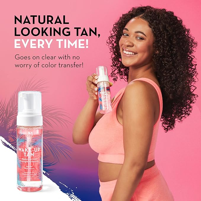 Mystic Tan Wake-Up Tan Hyaluronic Acid Overnight Moisturizer – Self-Tan Water Mousse, 5.5 fl. oz / 172 ml