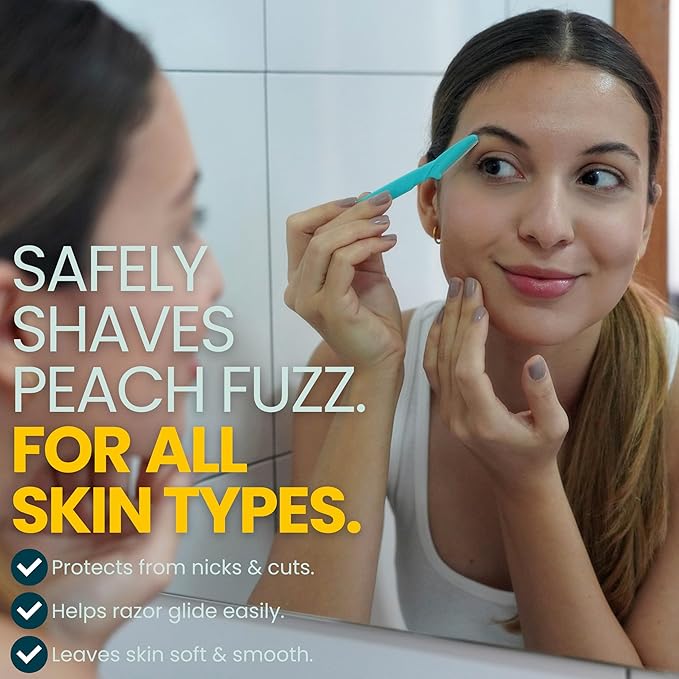 Dermaplaning Kit for Women - Face Shaving Kit with Oil and Tool for Beginners - Safe for Sensitive and Oily Skin - Organic, Lightweight & Non Comedogenic, 2oz