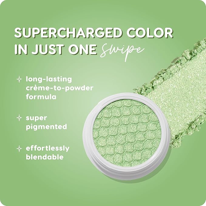 ColourPop Super Shock Shadow - High-Pigment, Crème-Powder Eye Makeup - Single Glitter Eyeshadow with Zero Fallout and Unique Bouncy Texture - Soft Seafoam Green Eyeshadow - Obvi (0.07 oz)