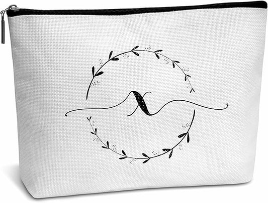 Monogram makeup bag letter toiletry