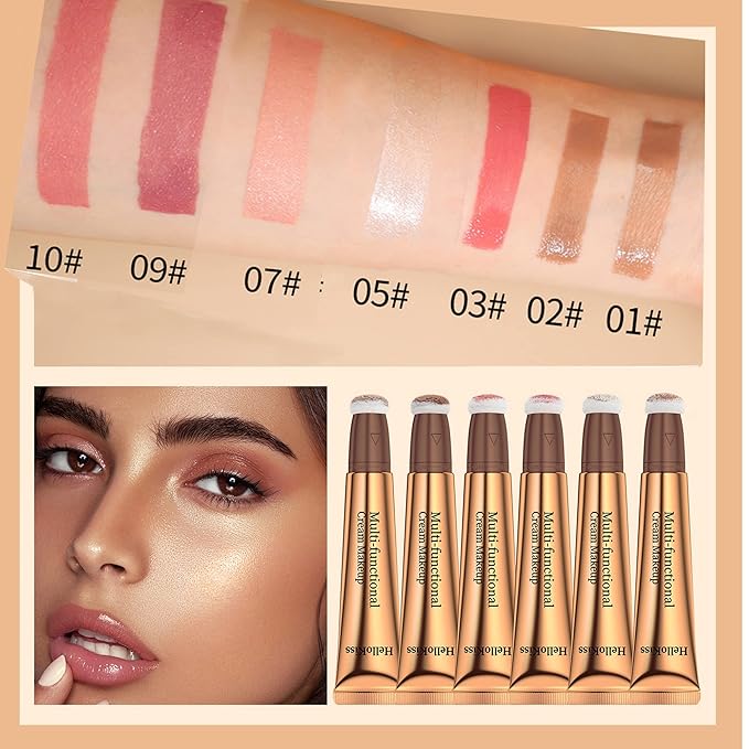 Contour Beauty Wand, Multi-Use Liquid Contour Wand Makeup for Face Cheeks, Natural Matte Finish Shading Bronzer Stick With Cushion Applicator(#01 Contour Brown)