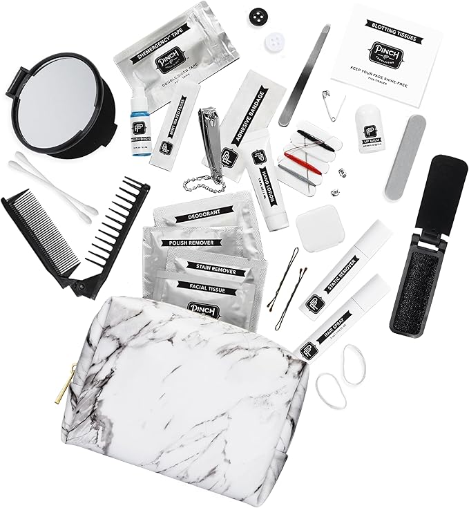 Pinch Provisions Shemergency Kit for Her, 40 Emergency Essential Items, Compact, Multi-Functional Pouch, Gift for Women, Birthday, Bachelorette Parties, and More!