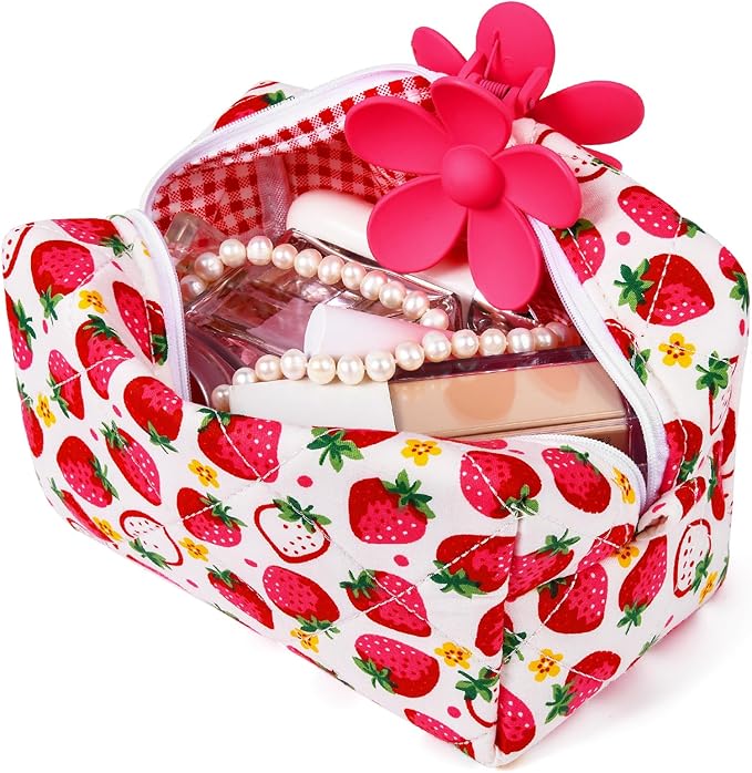 Soidram pink makeup bag quilted