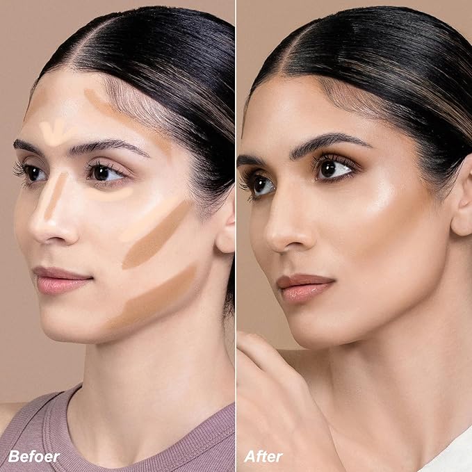 FOCALLURE 2 in 1 Cream Bronzer and Highlighter up Pen,LIGHT