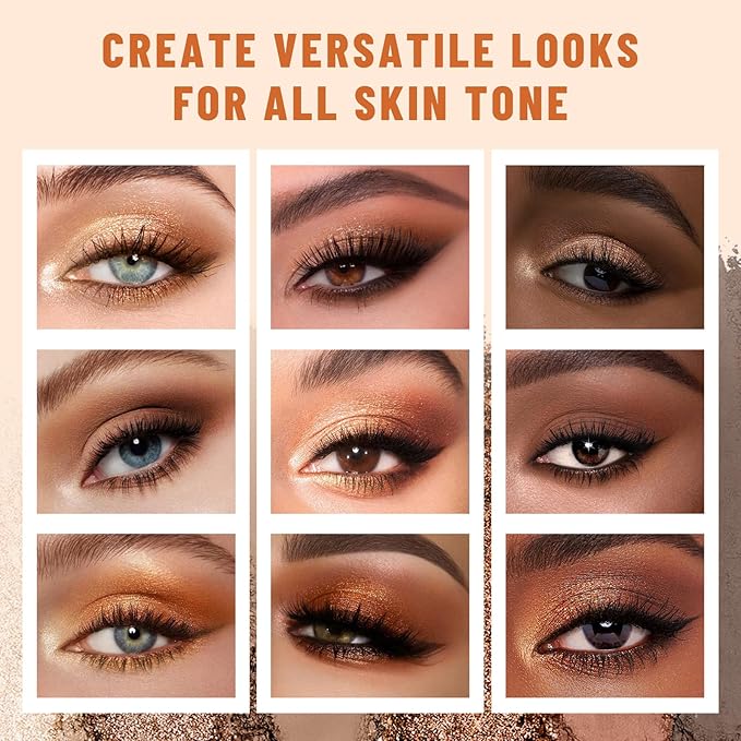 6 Colors Mini Naked Eyeshadow Makeup Palette Caramel & Bronzed Neutral Tone Eye Shadow Matte & Shimmer Nude Make Up Pallet with Mirror Blendable Highly Pigmented Travel Size Gift Kit 05