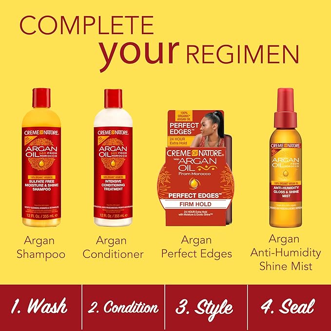 Creme of Nature with Argan Oil from Morocco Perfect Edges, 24 Hour Extra Hold with Moisture & Exotic Shine, 2.25 Ounce (Pack of 1)