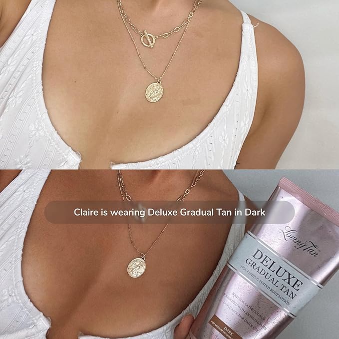 Loving Tan Deluxe Gradual Tan Lotion, Dark- Natural Looking Self Tanner, Professional Strength Sunless Tanner, 7+ Self Tanning Applications per Bottle- Cruelty Free, Naturally Derived DHA- 5.07 Fl Oz