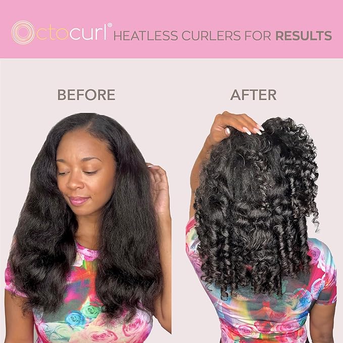 Octocurl Heatless Hair Curler - No Headband Octopus Curler - Overnight Curls for Long Hair (Satin - Jade)