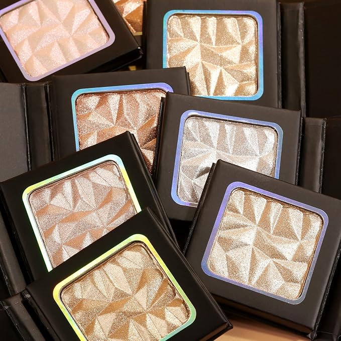 Shimmer Highlighter Palette Brown Color for Black Women,Highlight Face/Body,Long