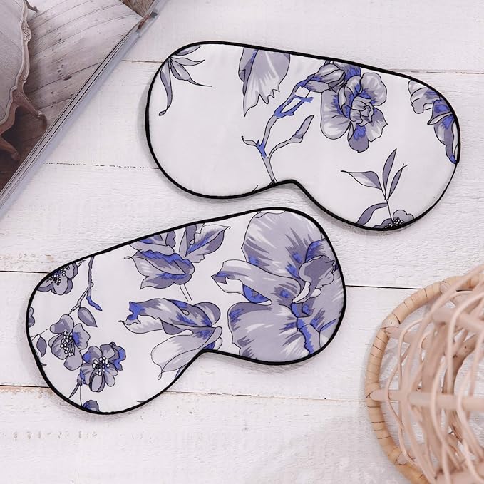 100% Pure Silk Eye Mask Sleep Eye Mask Eye Cover Eyeshade Sleeping Eye Mask Printed Colors (#11)