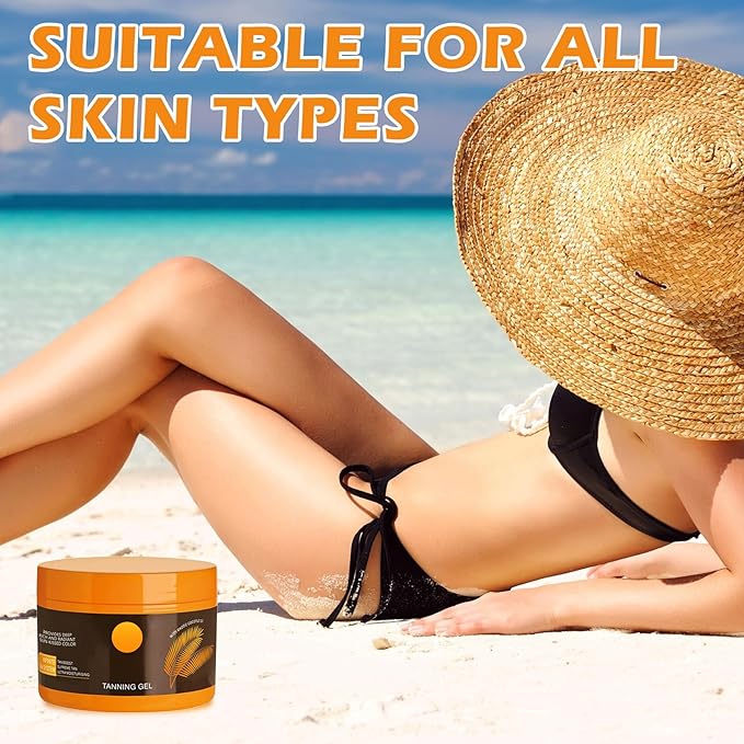 Tanning Gel Brown Tanning Luxe Gel Natural Tanning Accelerator Gel Tanning Bronzing Tan Skin Tanning Cream Balm for Sunbeds and Outdoor Sun 150g/5oz