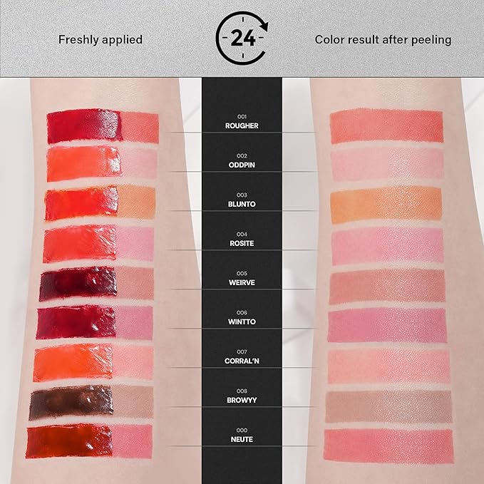 Liptique Korean Lip Stain Peel Off - 24 Hour Long Lasting Lip Tattoo, Waterproof & Transfer Proof, Nourishing & Hydrating Lip Tint for Women, High Pigmented Color Lip Tints Peel Off (000 NEUTE)