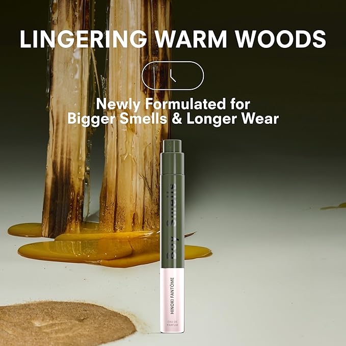 Boy Smells Hinoki Fantôme Travel Spray - Woody Spicy Perfume with Cardamom Cedarwood and Smoked Amber Notes - Long Lasting Fragrance Eau de Parfum Spray - 10ml