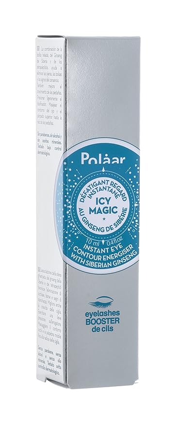 Polåar - Icy Magic Instant Eye Contour Energiser with Siberian Ginseng - Anti-Dark Circles & Puffiness- Decongesting Icy Ball - Fragrance-Free - 92% Natural, Vegan, Cruelty Free, Made in France - 0.4