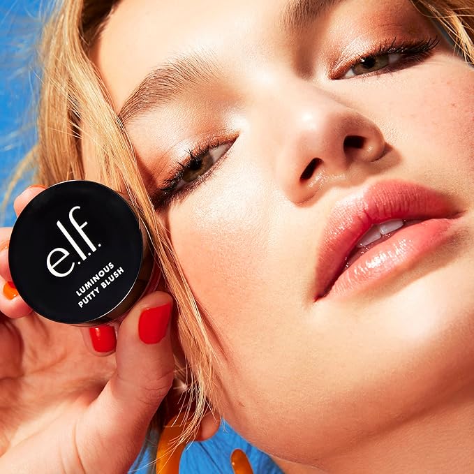 e.l.f. Luminous Putty Blush, Putty-to-Powder, Buildable Blush With A Subtle Shimmer Finish, Highly Pigmented & Creamy, Vegan & Cruelty-Free, Isla Del Sol