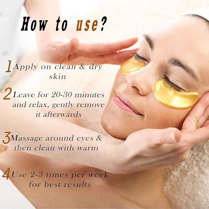 24K Gold Under Eye Patches Eye Masks For Dark Circles And Puffiness with anti-aging effect 20 pairs 40 pcs [medbeauty]