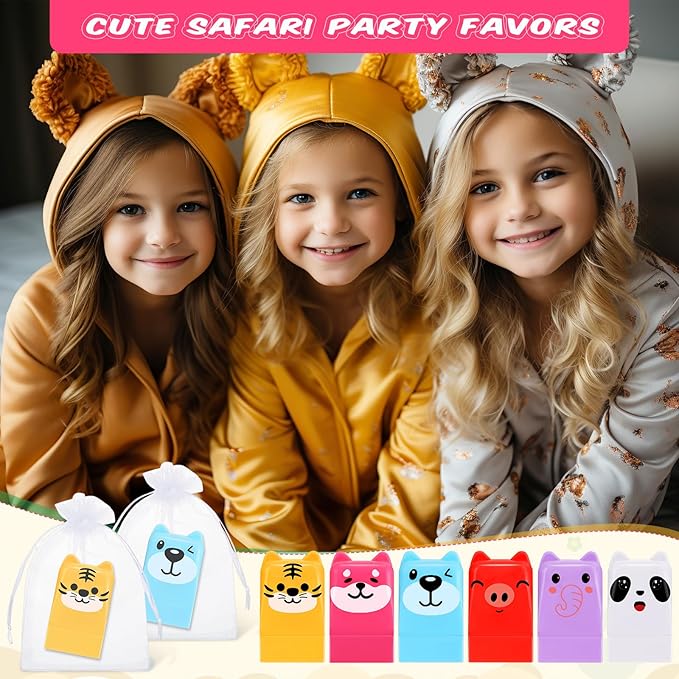 30 Sets Wild Animal Birthday Lip Classroom