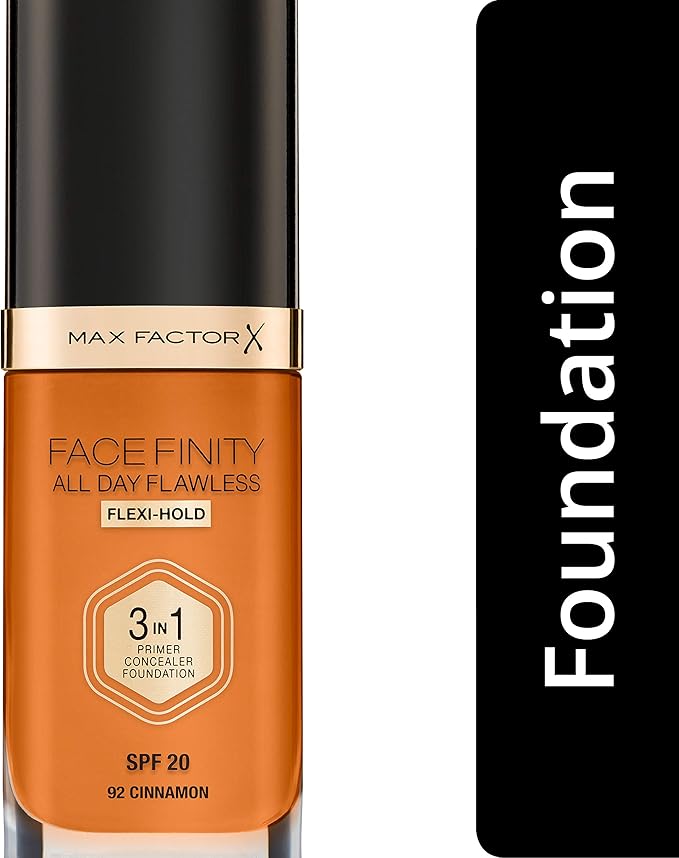 Max Factor Facefinity 3-in-1 All Day Flawless Foundation SPF 20#092 Cinnamon 7.05 Ounce