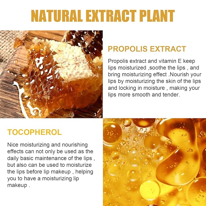 4Pcs Lip Balm Honey Pot, Propolis Exfoliator.