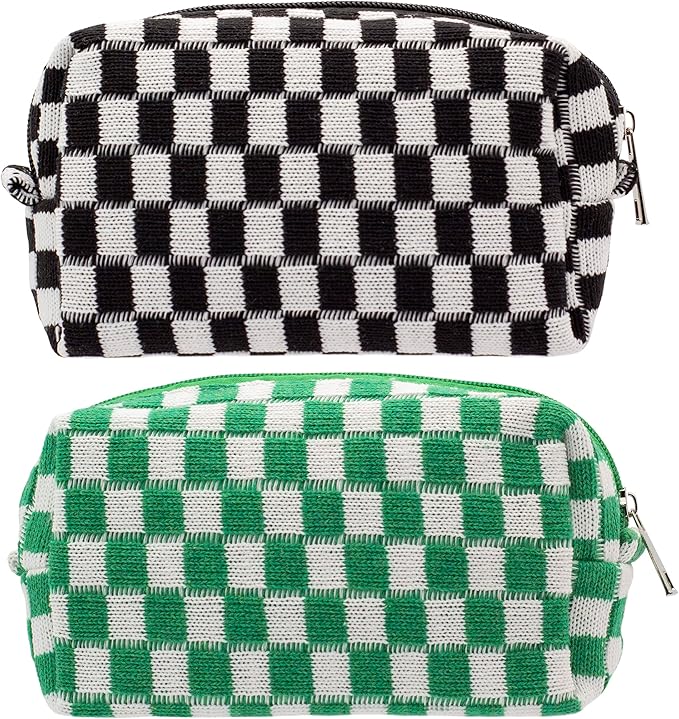 Pazimiik checkered makeup bag for